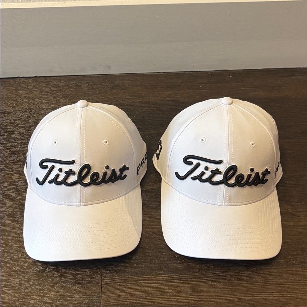 Titleist White Golf Hats with Black Logo - Womens